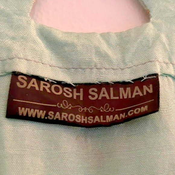 Pakistani Designer Sarosh Salman Dress. Mint Green. Handcrafted - Picture 8 of 9